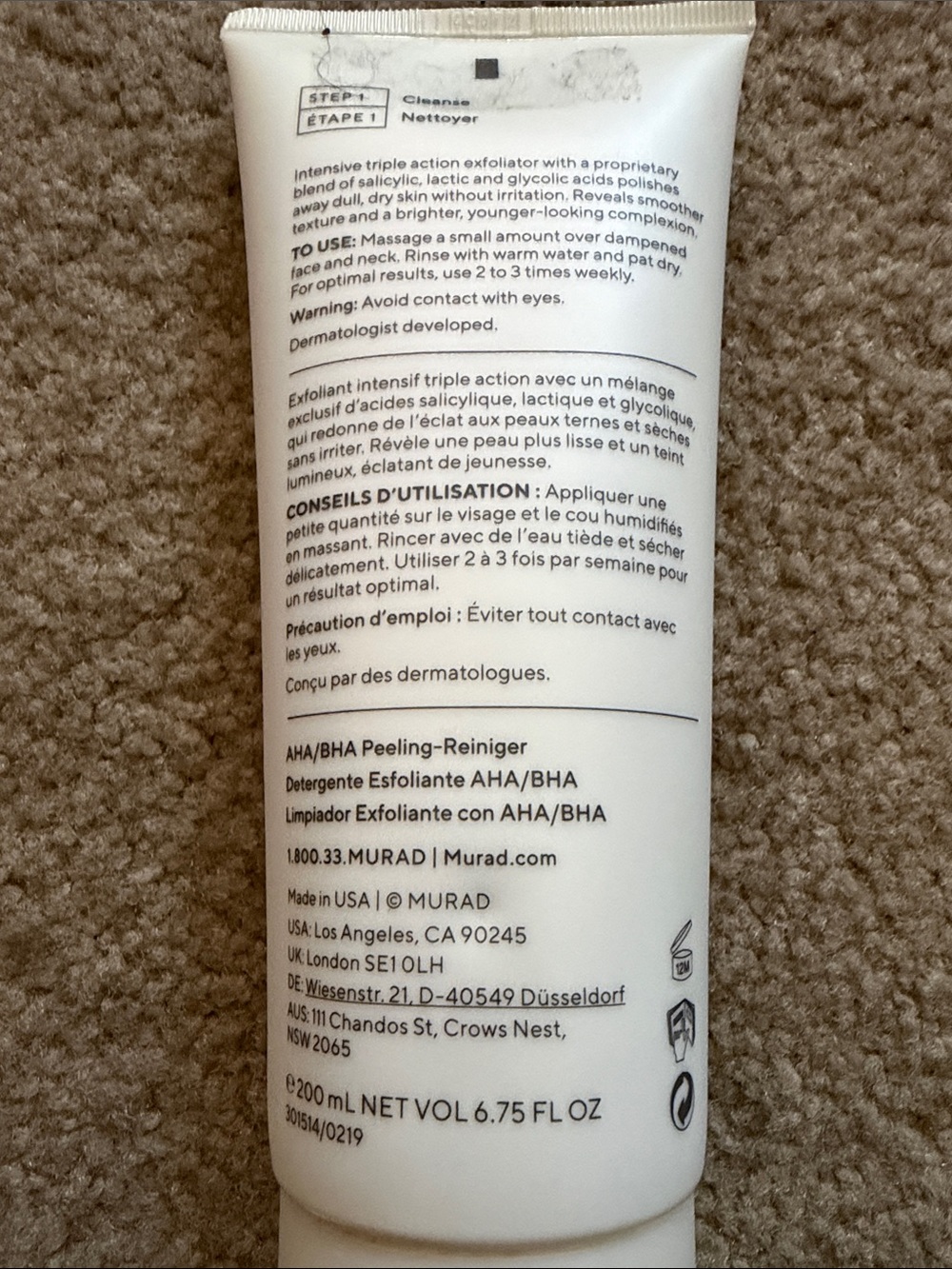 Murad AHA/BHA Exfoliating Cleanser - New - Picture 2 of 2